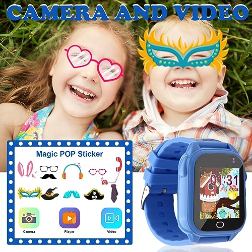 Kids Smart Watch with 26 Puzzle Games HD Touch Screen Camera Music Player Pedometer Alarm Clock Calculator W176091