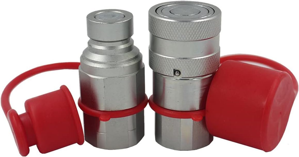 3/4'' SAE-12 UNF1-1/16 Flat Face Hydraulic Quick Connect Coupling, 1/2 Body, Pack of 2 U818190