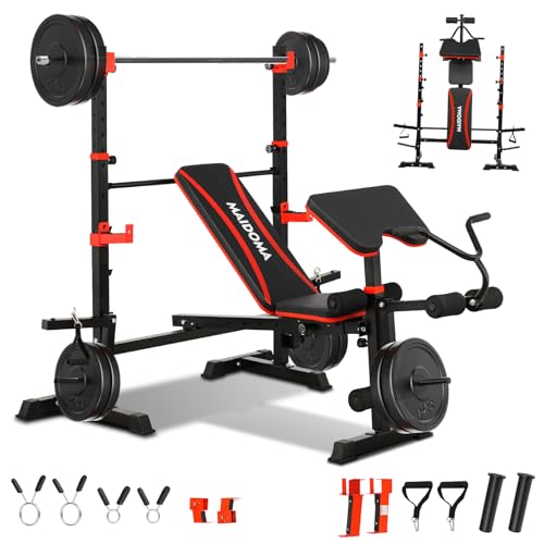 8 in 1 Olympic Weight Bench Set with Barbell Rack O614