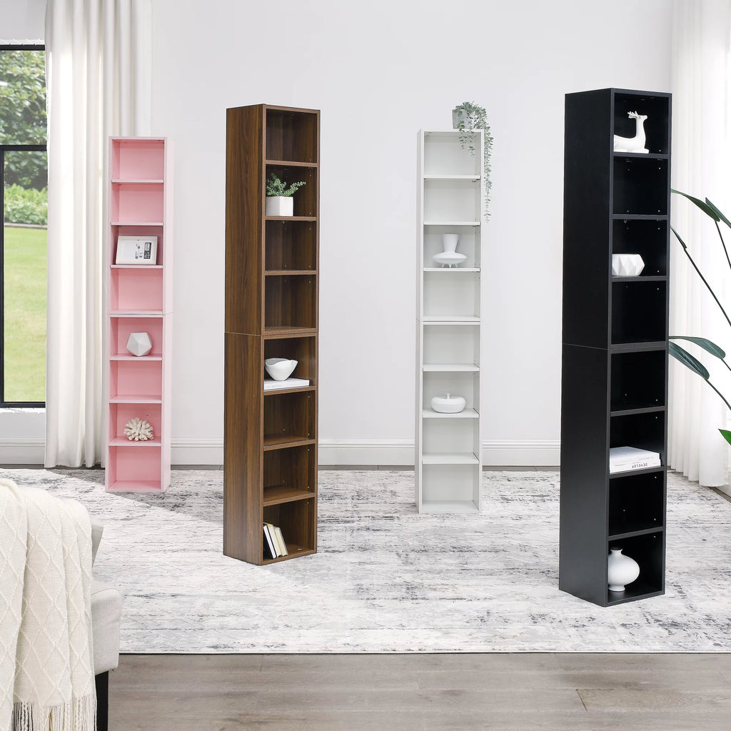 8-Tier Media Tower Rack with Adjustable Shelves O760