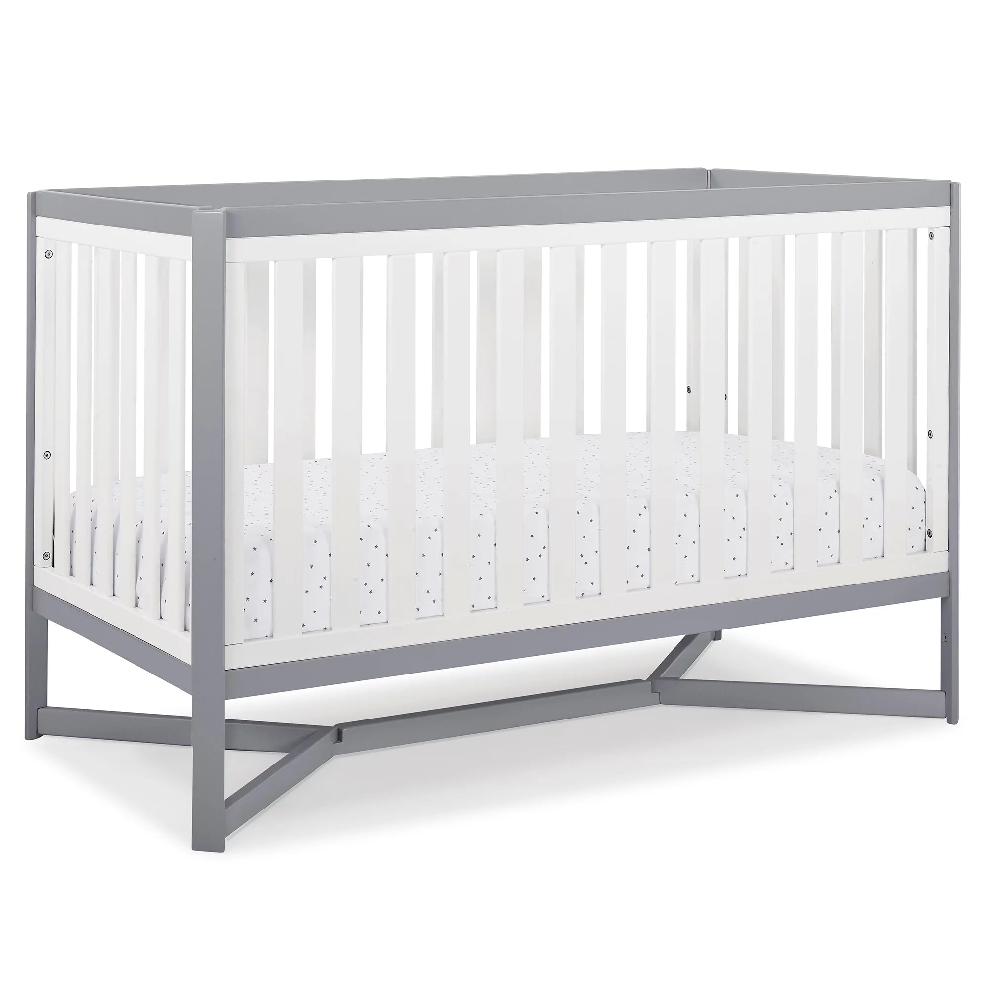 White/Gray 4-in-1 Convertible Crib G9851