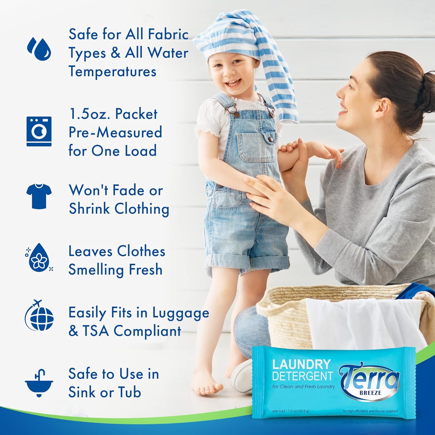 1.5 oz Individually Wrapped Laundry Detergent Powder Packet (Case of 50) D65160
