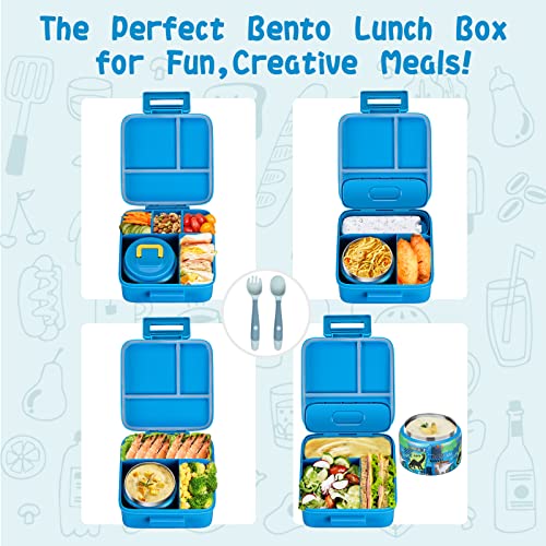 Bento Lunch Box with 8oz Soup Thermo, 5 Compartment, Thermo Food Jar and Lunch Bag W42694