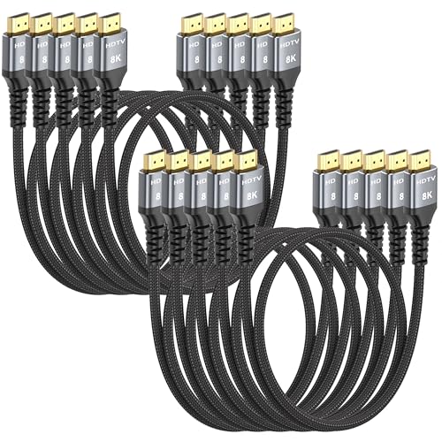 8K HDMI Cable 3FT 4-Pack, High Speed 48Gbps HDMI 2.1 Cord P378757