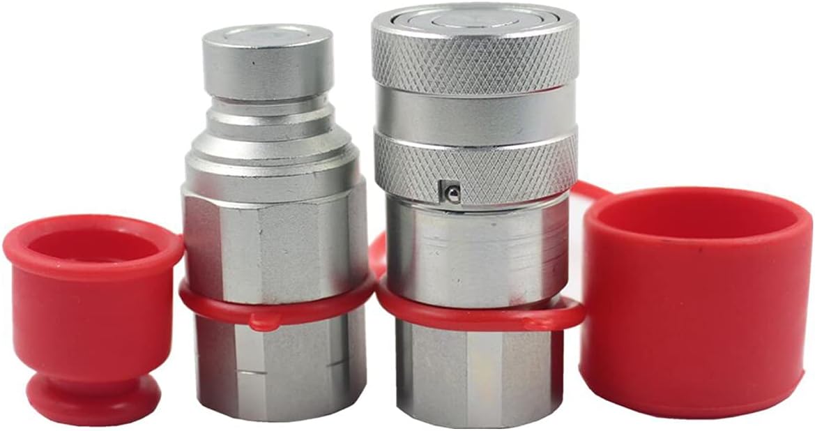 3/4'' SAE-12 UNF1-1/16 Flat Face Hydraulic Quick Connect Coupling, 1/2 Body, Pack of 2 U818190