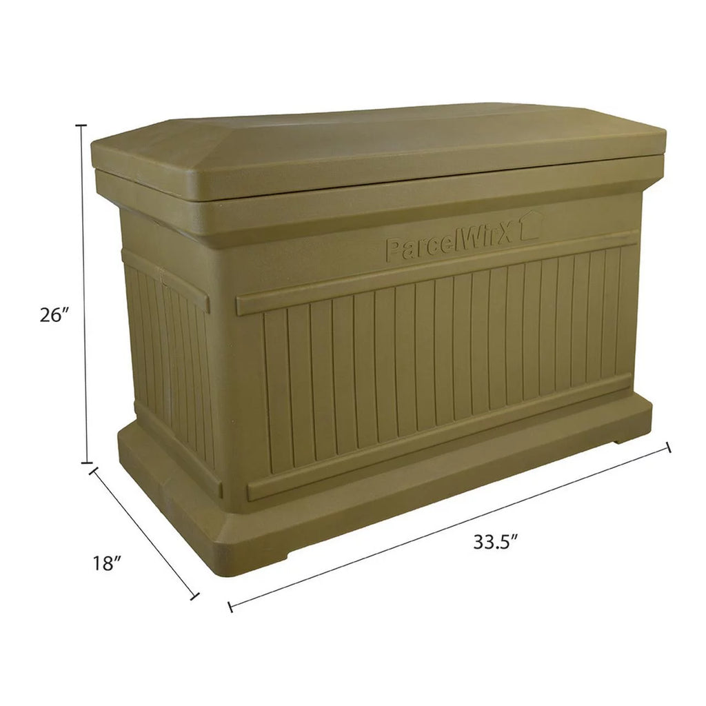Oak Color Horizontal Large Package Delivery Box with Lift Off Lid A218039