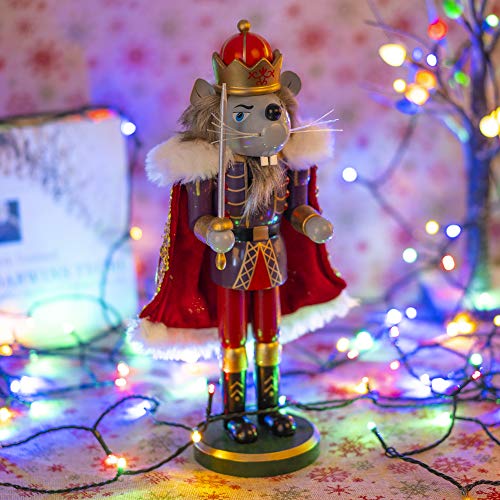 3 Set Christmas Nutcrackers Figures, 7 Inch Handmade Wooden Nutcracker Decorations V8366