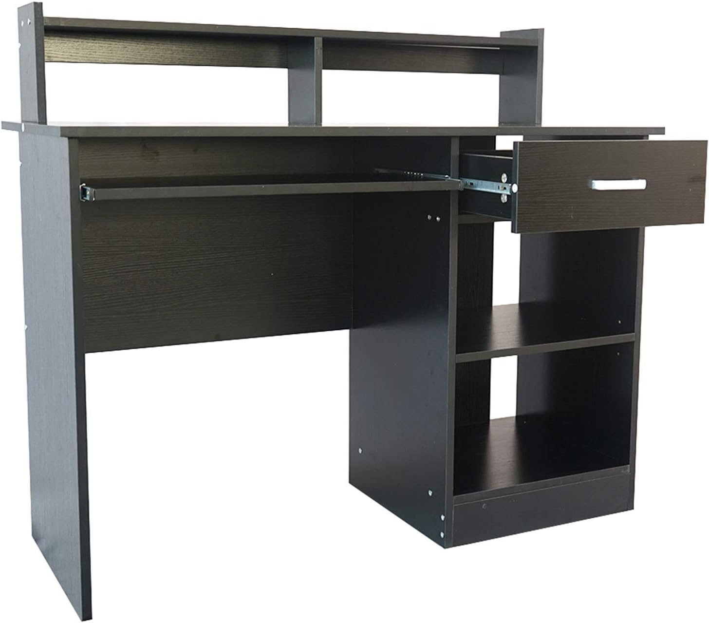 Black Computer Desk with Keyboard Tray and Drawer O719549