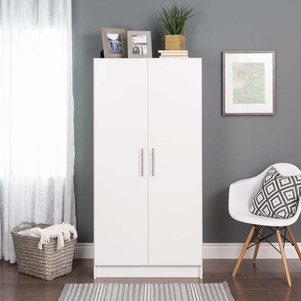White Armoire Wardrobe with Hanging Rail M582