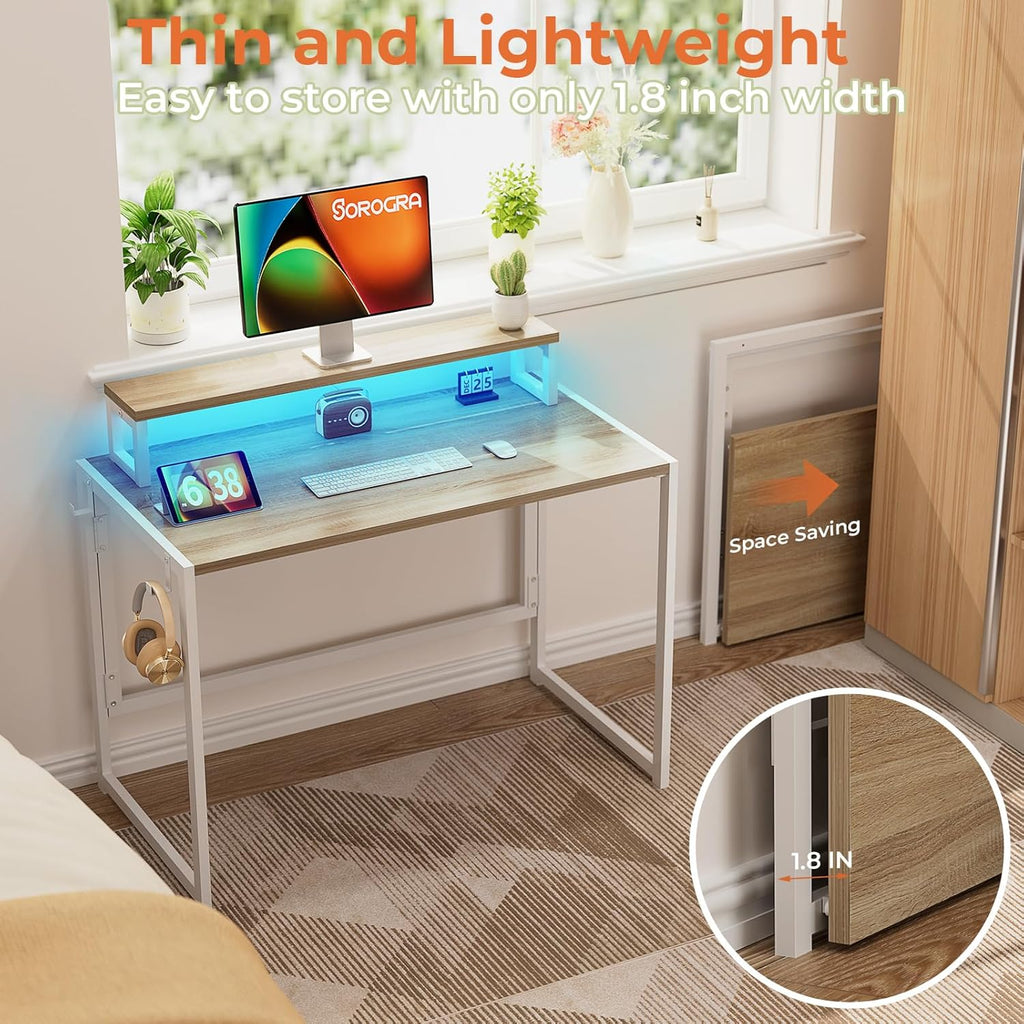 31.5 inch Folding Desk with Led Lights X74230