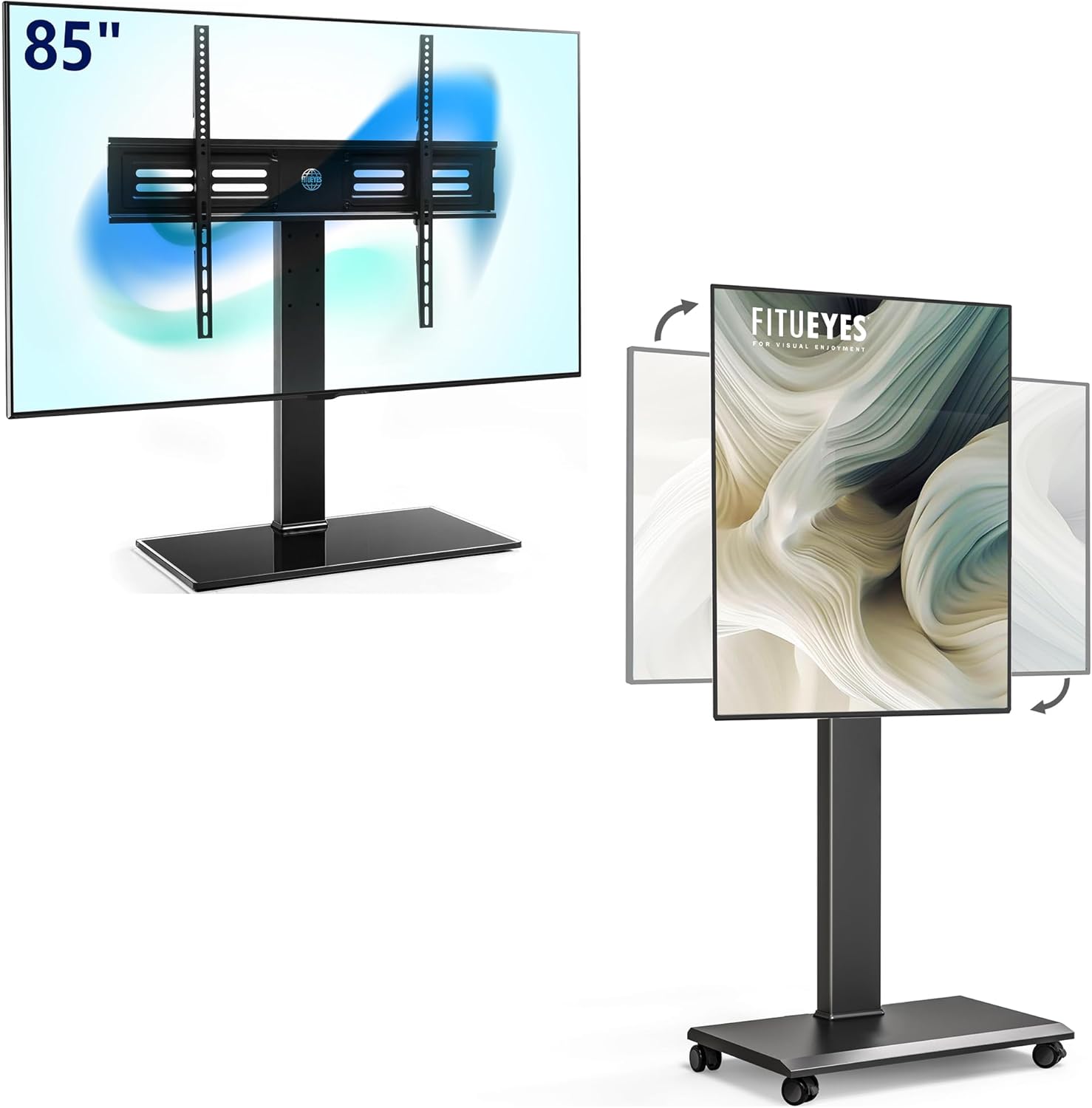 Table Top TV Stand for 50-85 inch TVs and Rolling TV Stand for 32-75 Inch TVs Z360