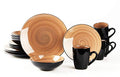 16pc Black Speckled Stoneware Dinnerware Set R74041