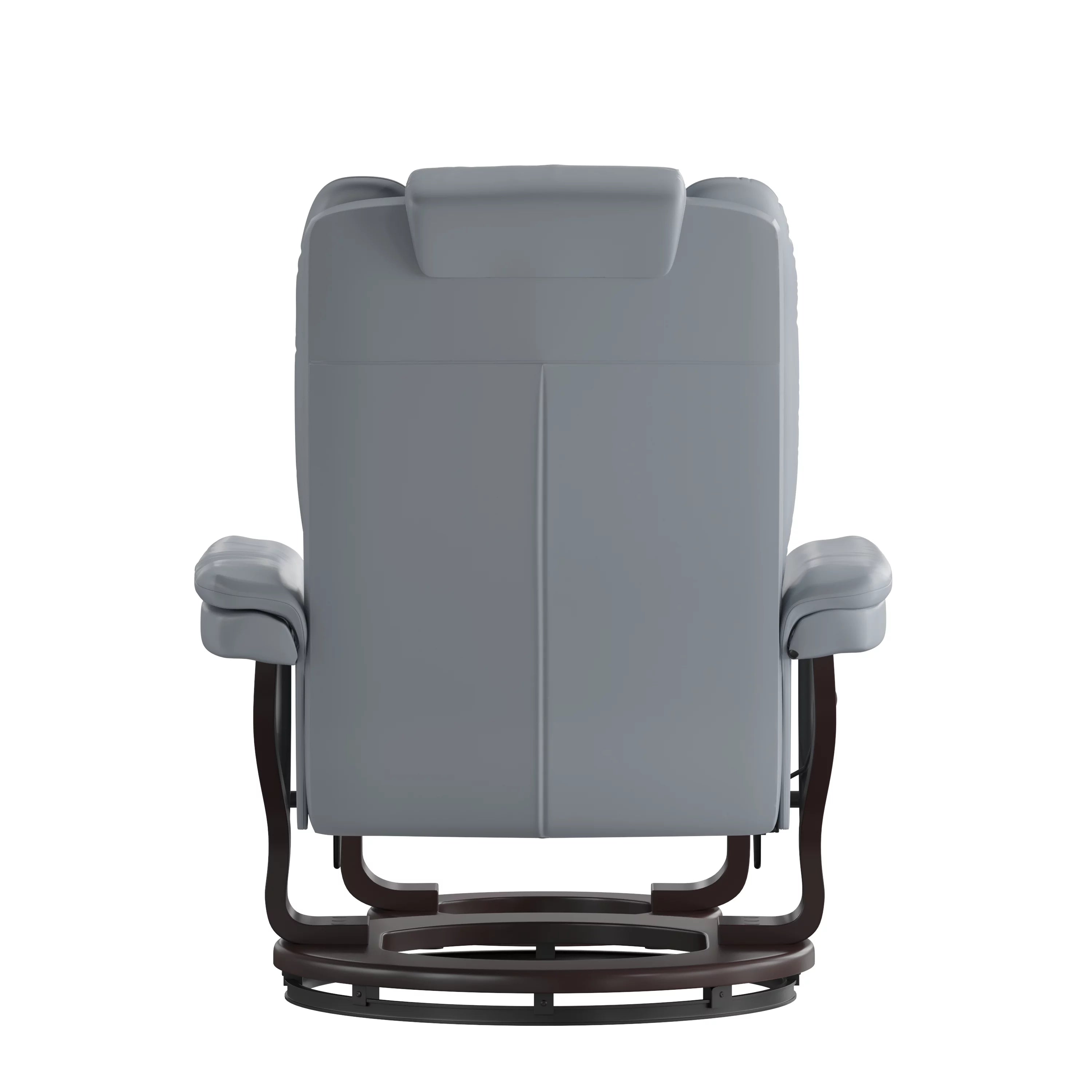 Gray Faux Leather Recliner with Ottoman M541
