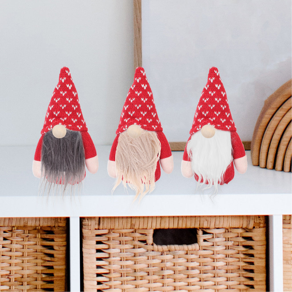 2 Sets Gnome Doll DIY Making Supplies Including Square Faux Fur Fabric Wooden Balls A270231