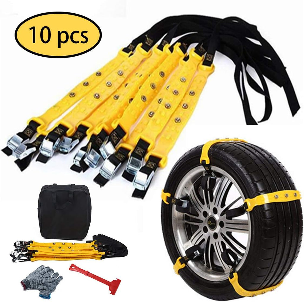 10 Pcs Car Tire Chains for Snow Ice Mud X54082