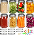 12 oz Clear Glass Mason Jar with Airtight Lid, 8 Pack Q947913