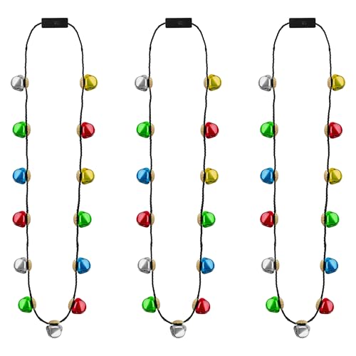 3Pcs Bells Light up Christmas Necklace S325