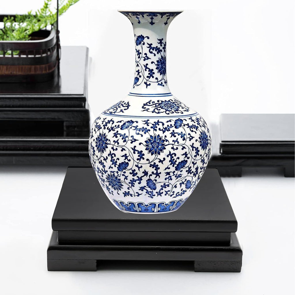 Square Wood Display Stand 6.7" W x 6.7" D x 1.7" H (Black) S656