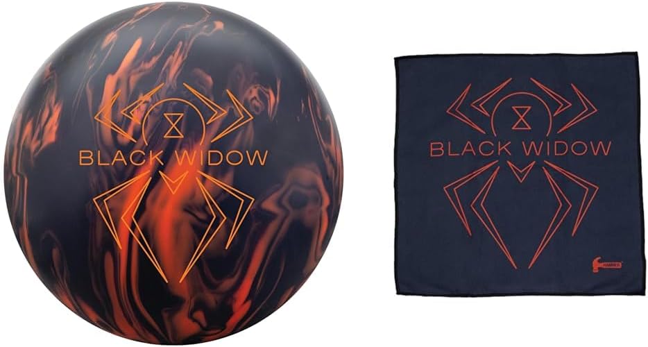Black Bowling Ball 16lbs & Black Micro Suede Towel T3943