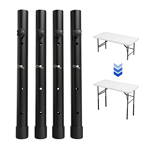 4 Pack Adjustable Metal Table Leg Extenders for Folding Tables, 3.6"/5.23"(7.8in) C71298