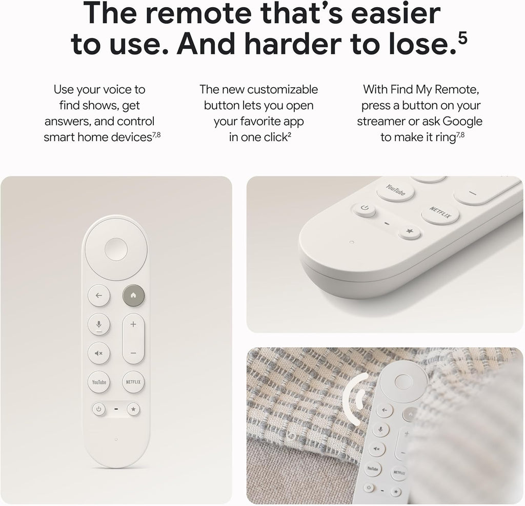Porcelain 4K Google TV Streamer with Voice Search Remote S8361