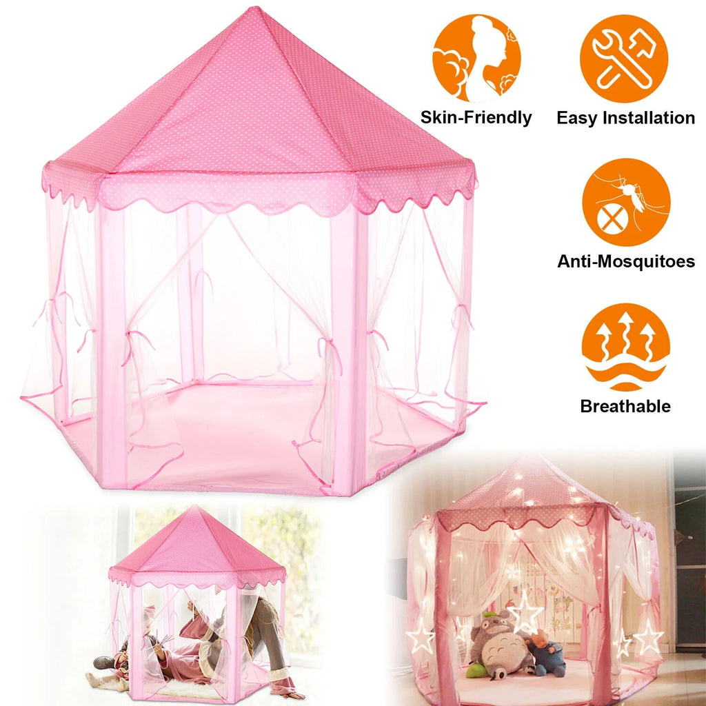 Pink Princess Castle Play Tent Playhouse Y32042