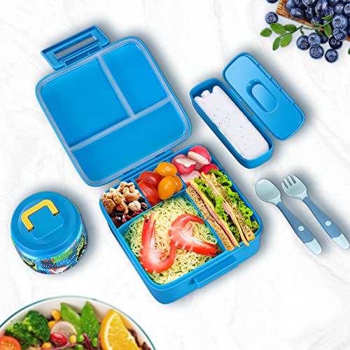 Bento Lunch Box with 8oz Soup Thermo, 5 Compartment, Thermo Food Jar and Lunch Bag W42694