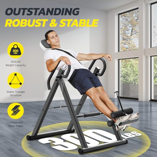 Heavy Duty Gravity Inversion Table 300 lbs Capacity with Adjustable Protective Belt O321007