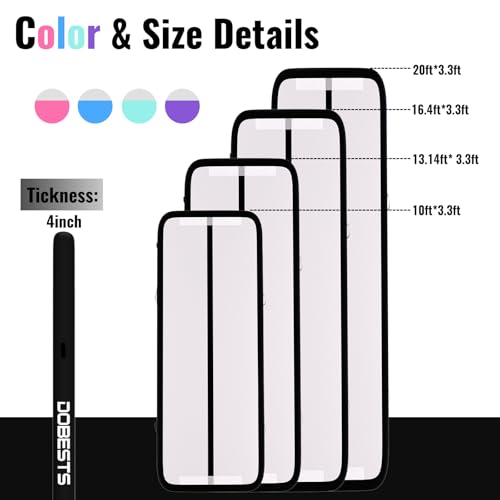 6.6ft 10 ft 13ft 16ft 20ft 4/8in Thick Inflatable Gymnastics Mat W367