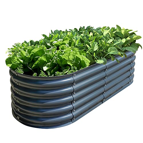 32" Tall Galvanized Metal Raised Garden Bed W41090