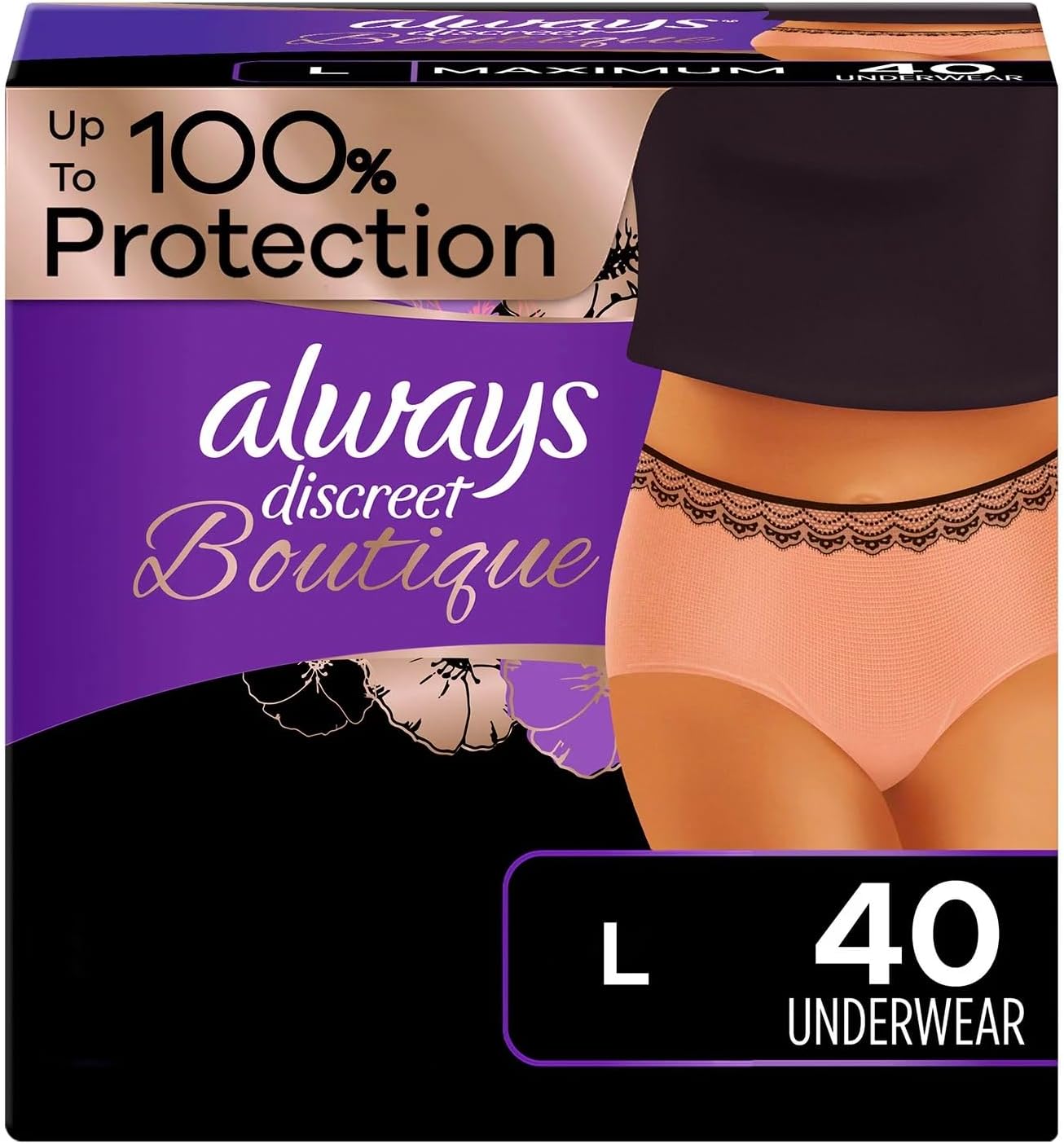 Maximum Absorbency L (40 Ct) Incontinence Underwear R73253