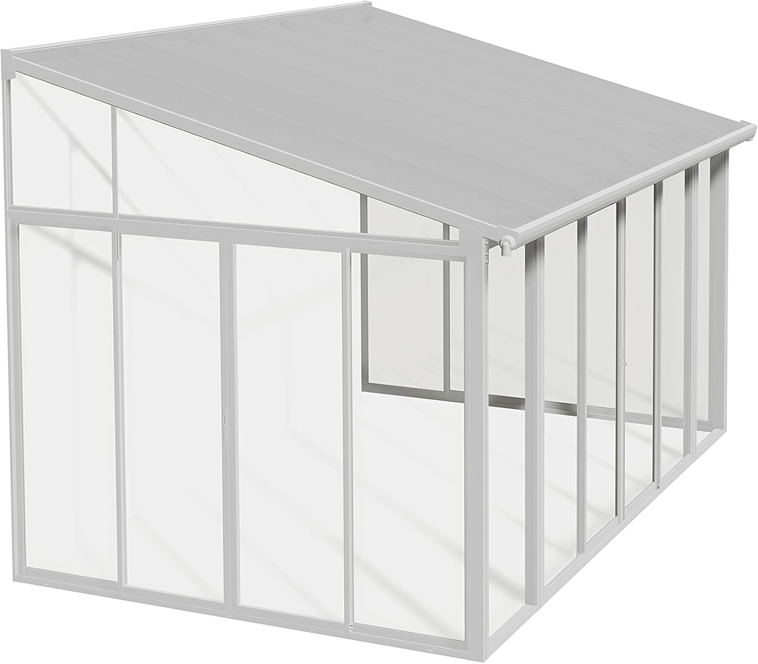 White 10x14 Enclosed Patio Cover Polycarbonate Shelter M109