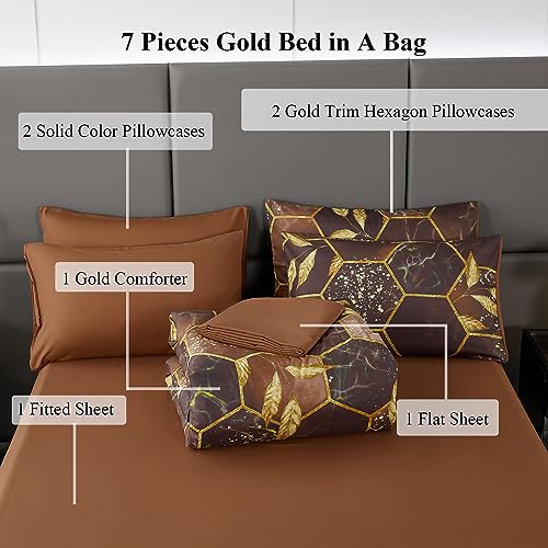 Geometric Black Queen Comforter Set 7 Pieces H169