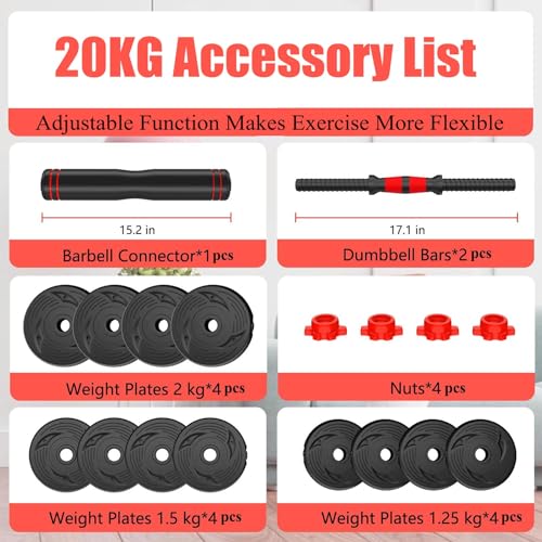 Adjustable Dumbbells Weights Set 20lbs/33lbs/44lbs O472