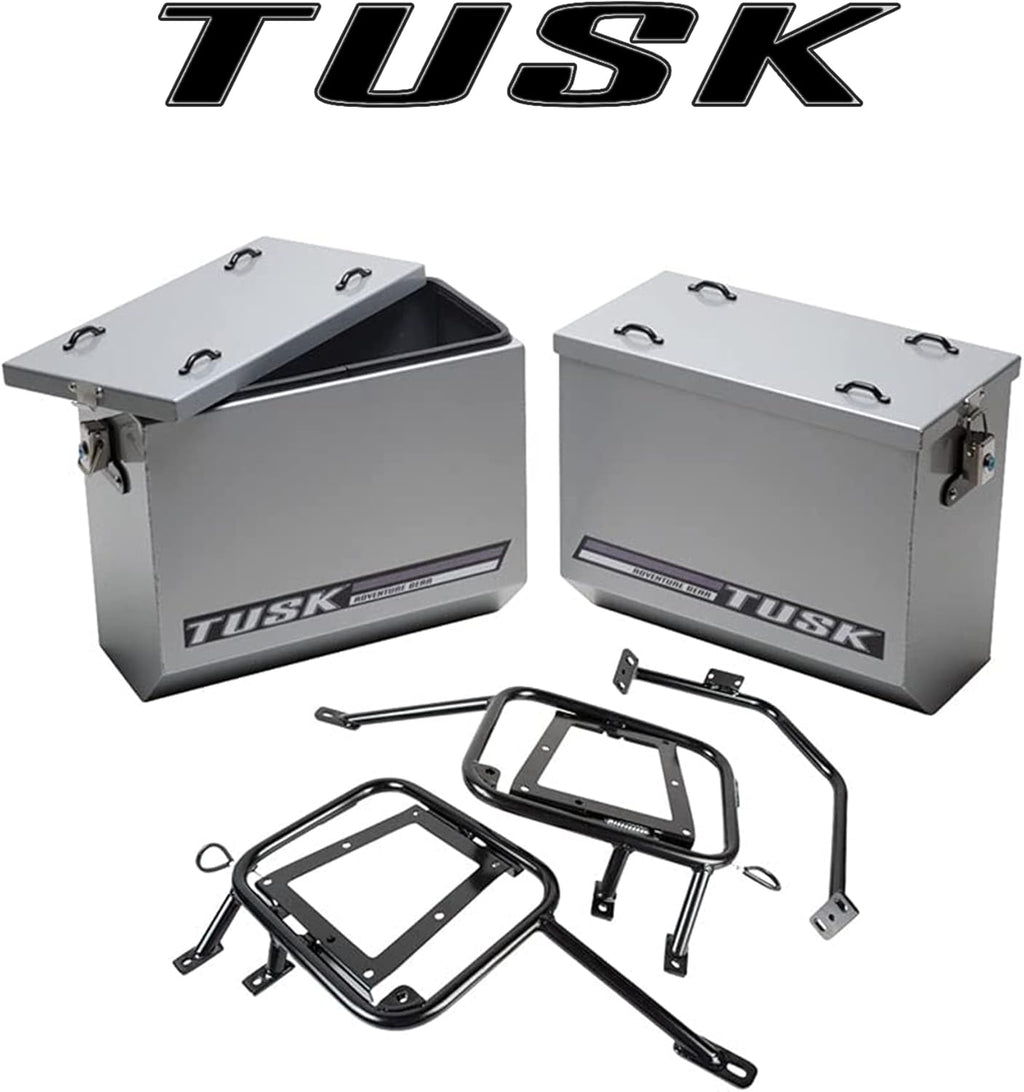 Large Silver Aluminum Panniers with Pannier Racks B4257