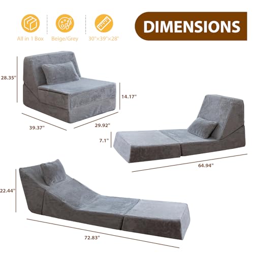 3-in-1 Folding Sofa Bed with Pillow R881