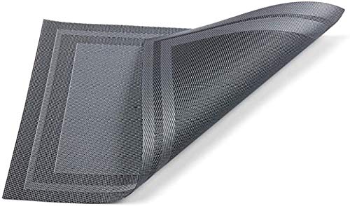 Set of 4 Grey Woven Vinyl Placemats C251992