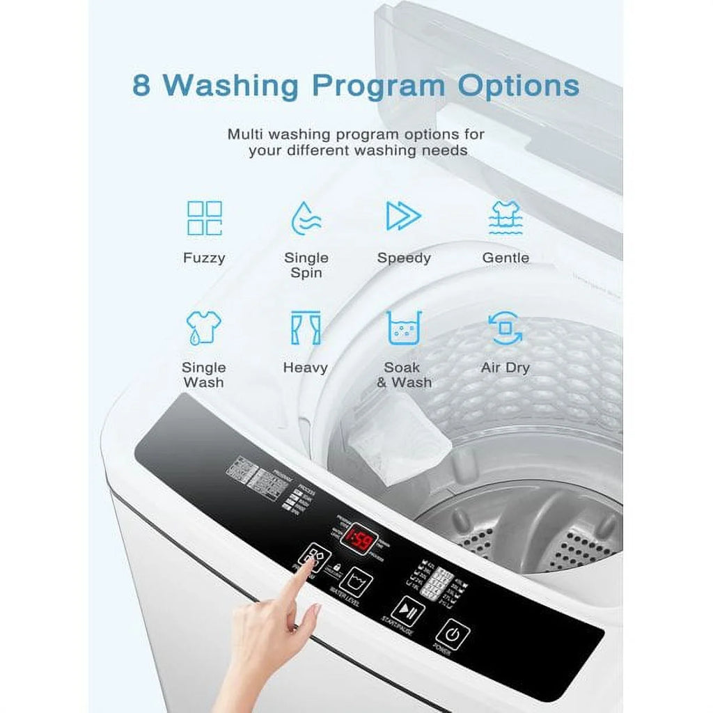 Compact 1.5 Cu.Ft Full Automatic Washer with Drain Pump, White Y68433