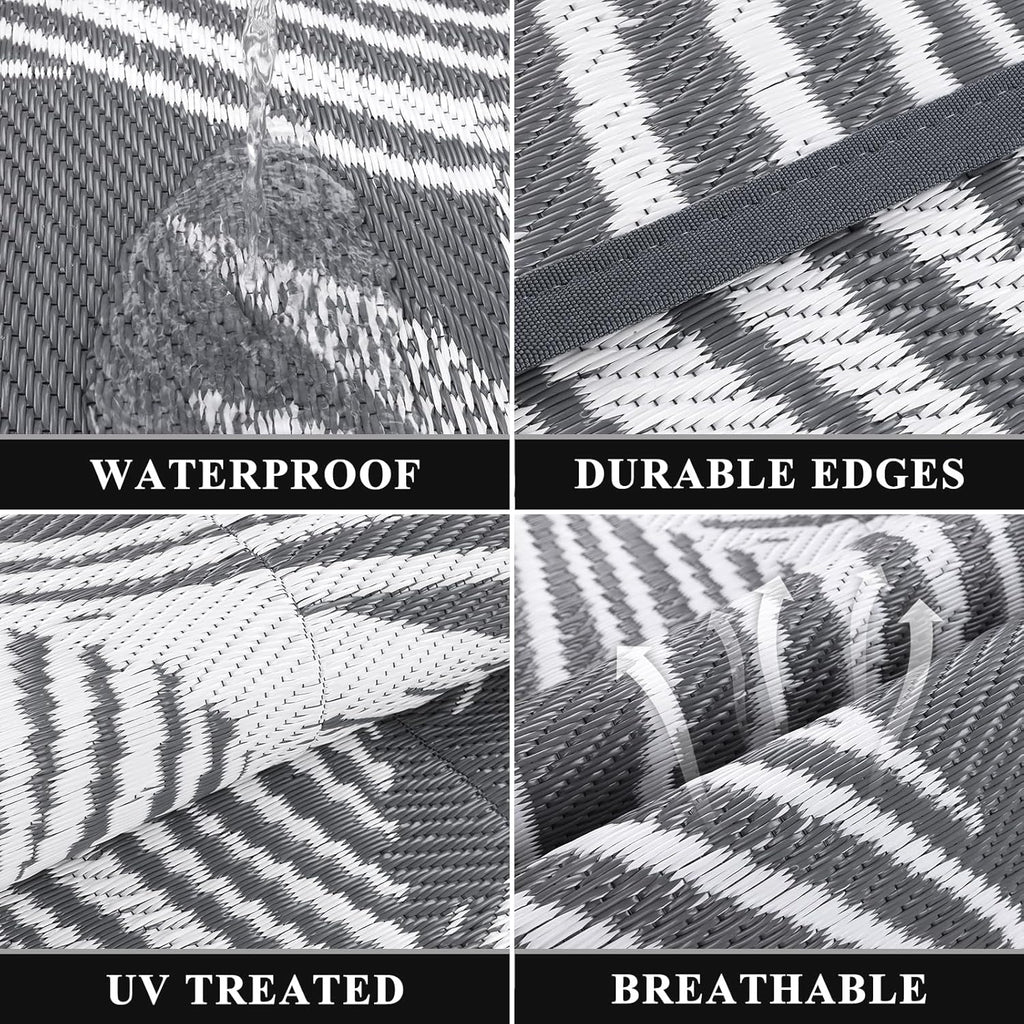 6'x9' Waterproof Reversible Outdoor Plastic Straw Rug F223