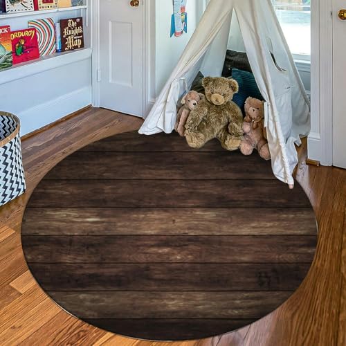 Small Round Area Rug 3ft Washable Carpet A4218