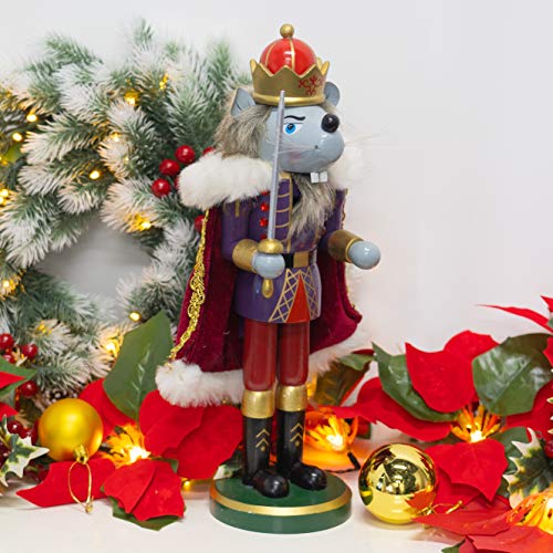 3 Set Christmas Nutcrackers Figures, 7 Inch Handmade Wooden Nutcracker Decorations V8366
