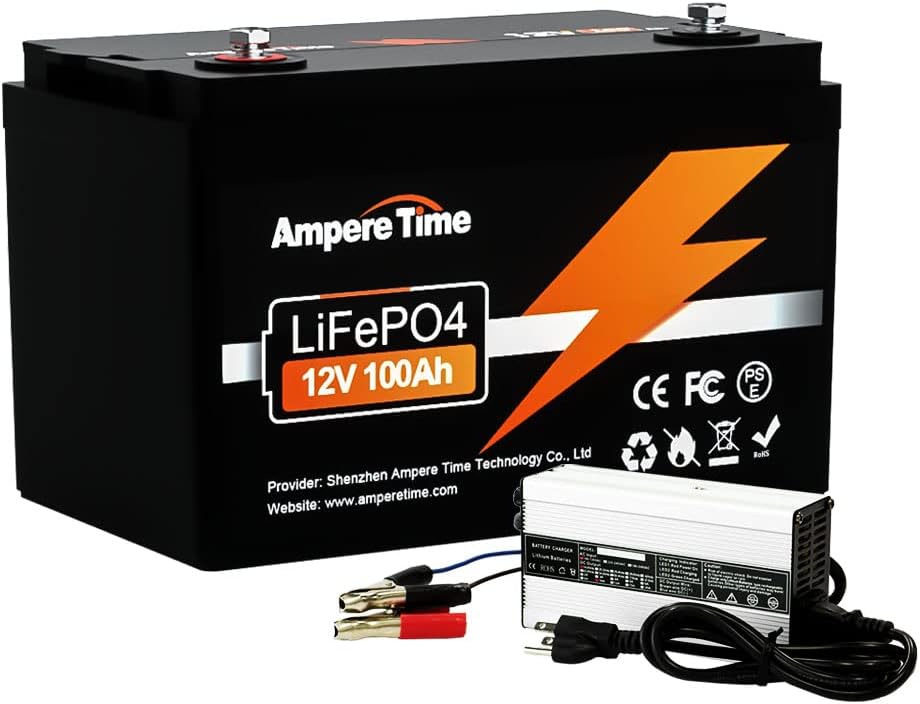 12V 100Ah LiFePO4 Battery with 14.6V 10A Charger H5435