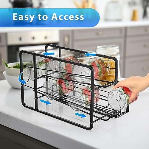 2 Pack Black Stackable Can Storage Dispenser A9274