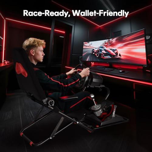 Foldable Racing Simulator Cockpit (Black) S28451