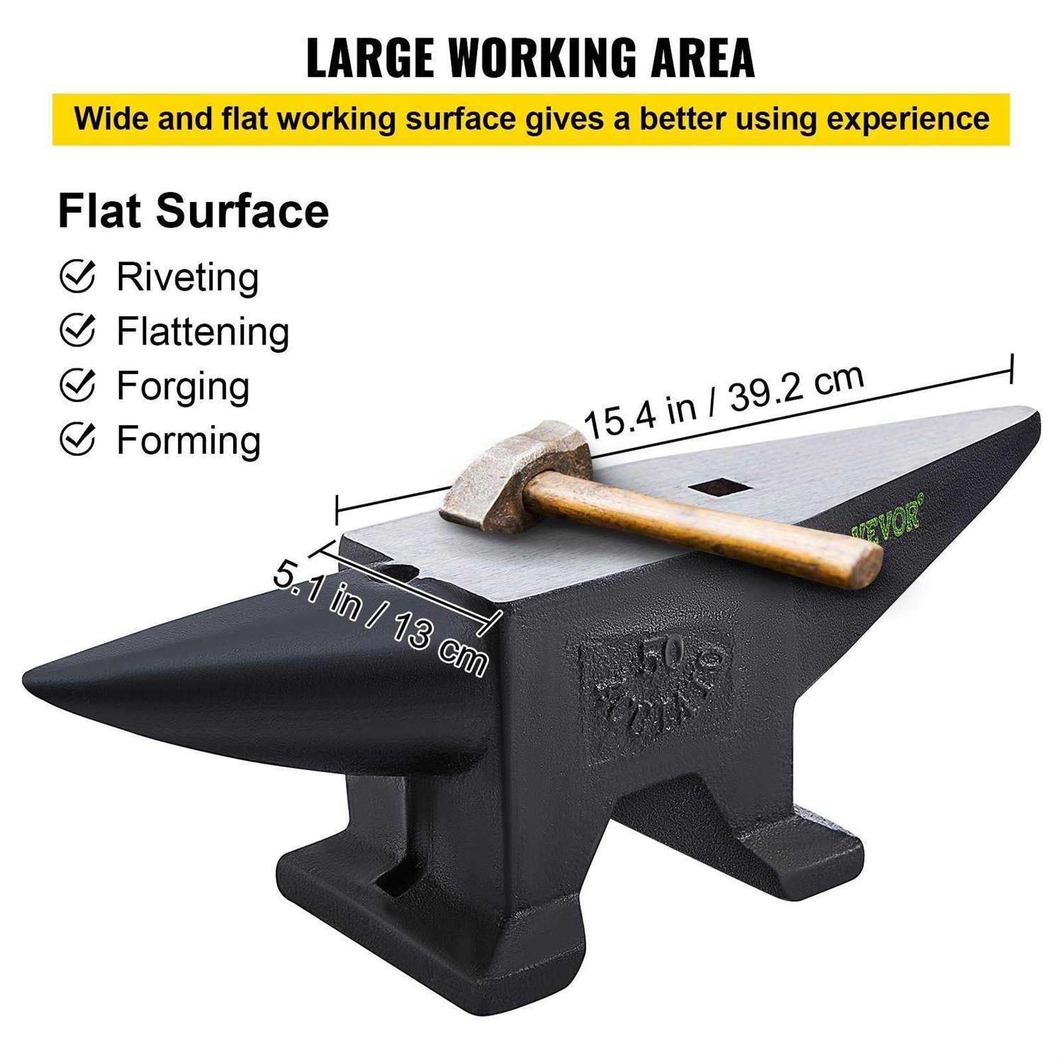 110 Lbs Cast Iron Single Horn Anvil W832967