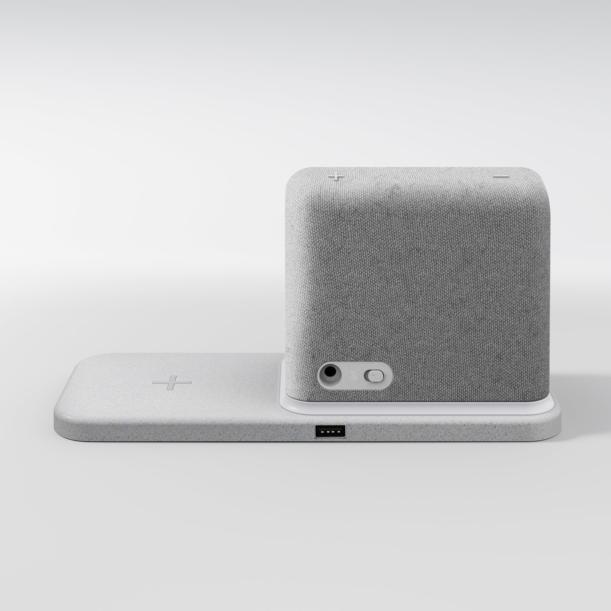 Heather Grey Smart Clock with Wireless Charging Dock I174879