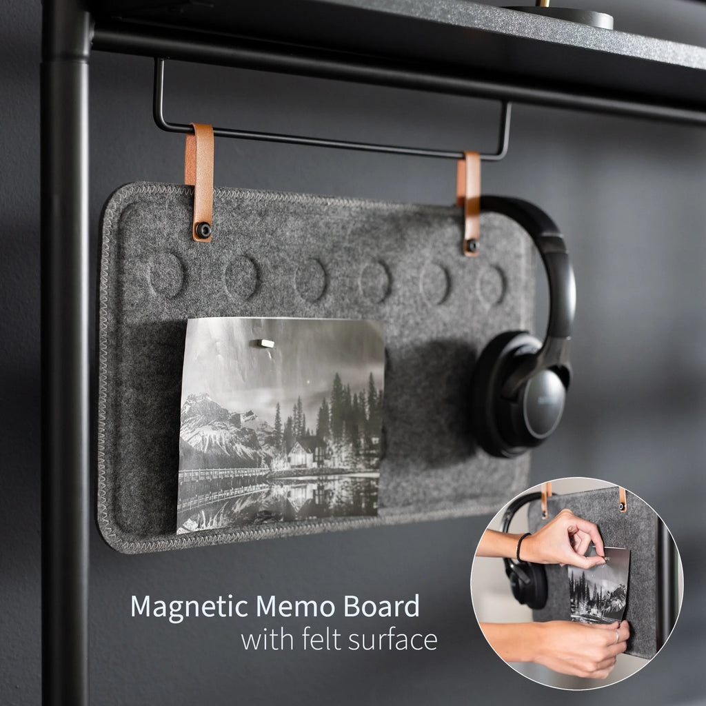 Clamp-on Desktop Shelving System with Magnetic Memo Board D126