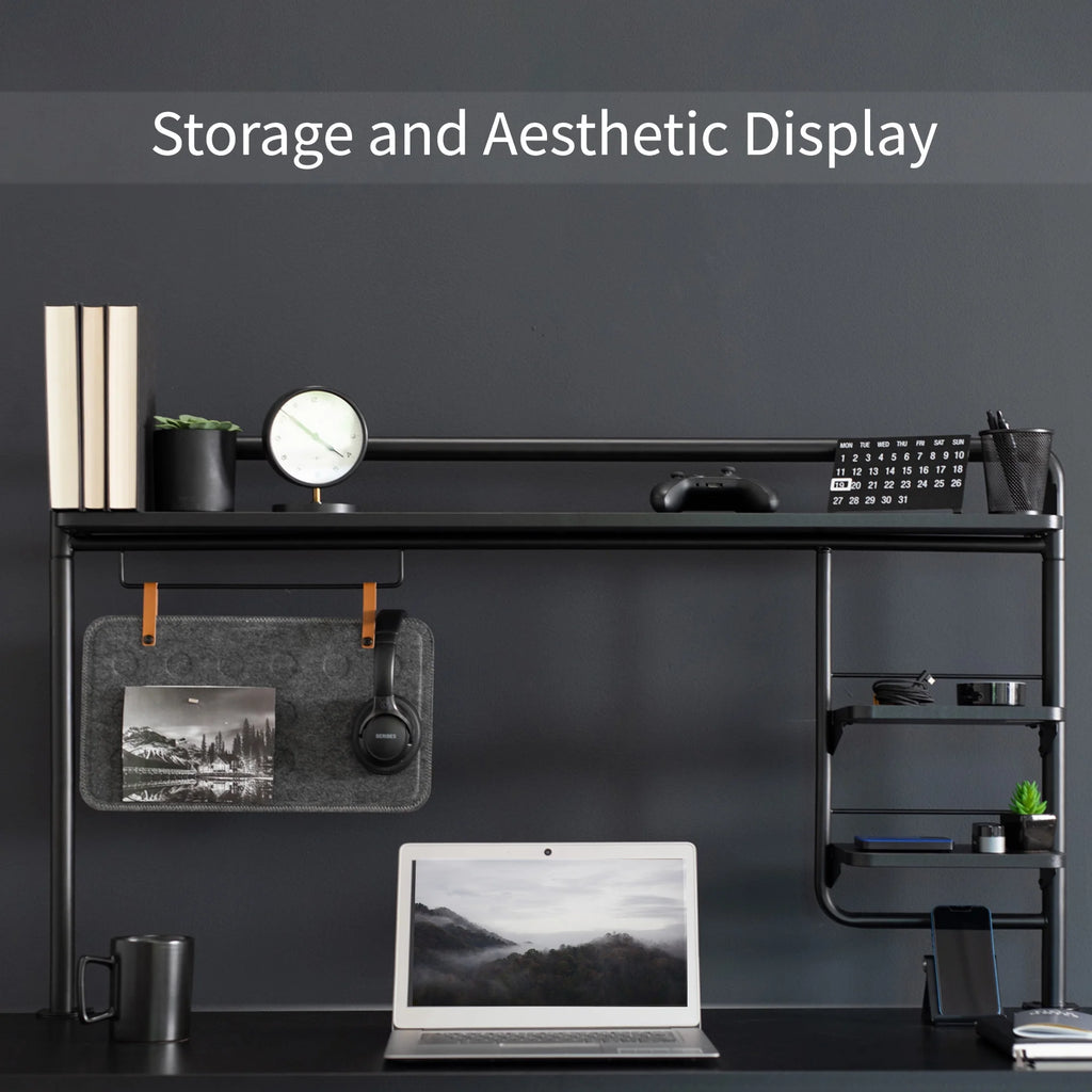Clamp-on Desktop Shelving System with Magnetic Memo Board D126