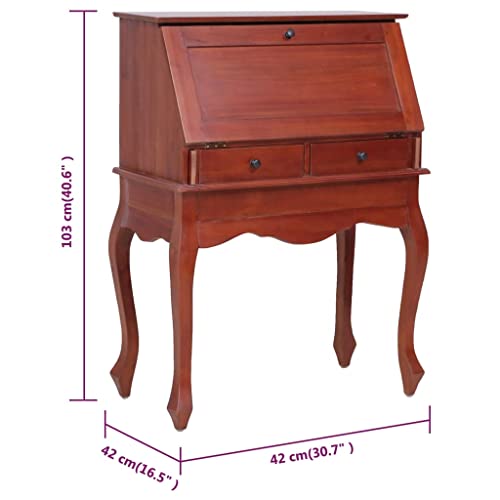 Brown Solid Wood Secretary Desk with Flip Top C3043