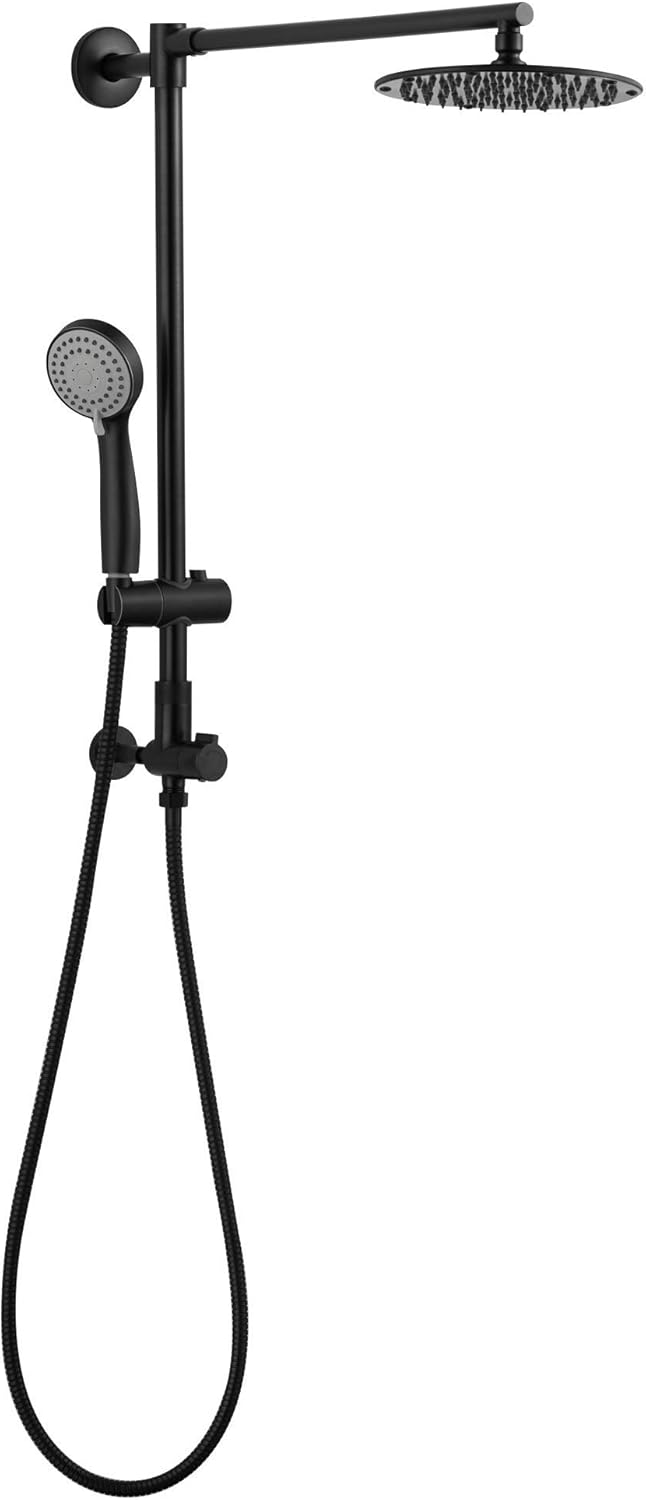 8" Low Profile Rain Shower System with Slide Bar Handheld Shower Combo (Brushed Nickel) Q70091